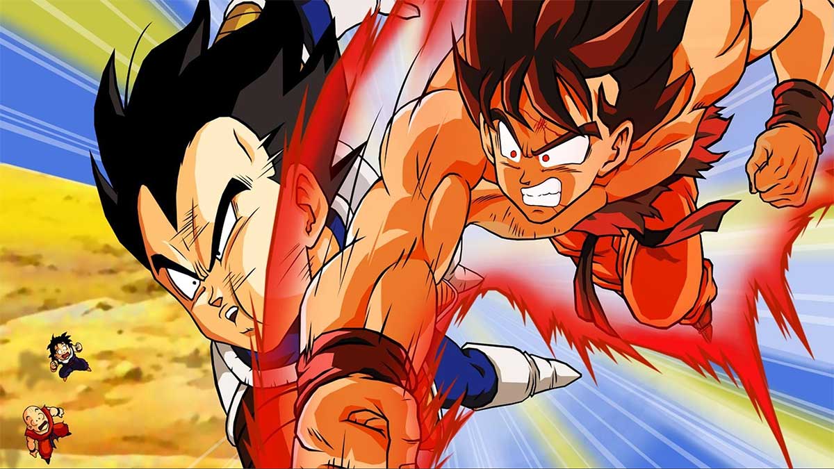 Dragonball Z Goku and Vegeta fighting