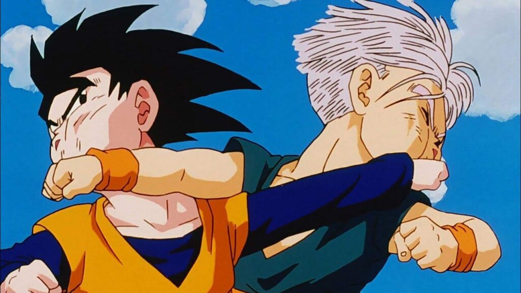 Goten and Trunks sparring dbz