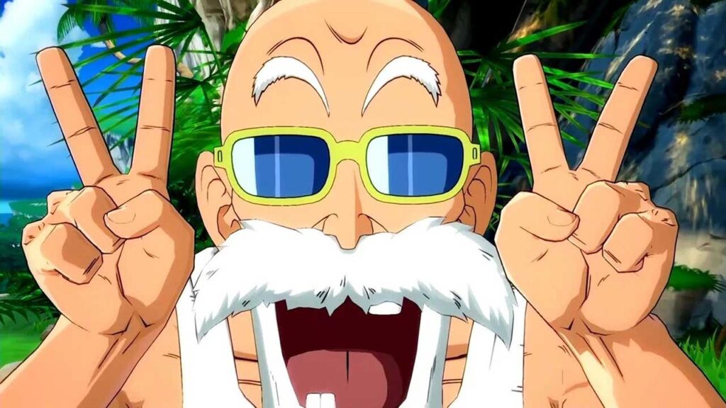 dragonball z master roshi peace signs