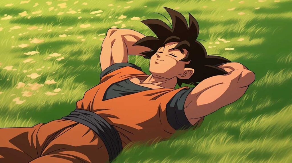 dragonball z goku resting